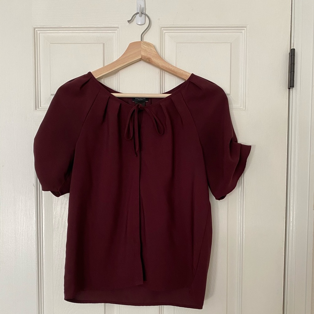 Dark purple short sleeved blouse